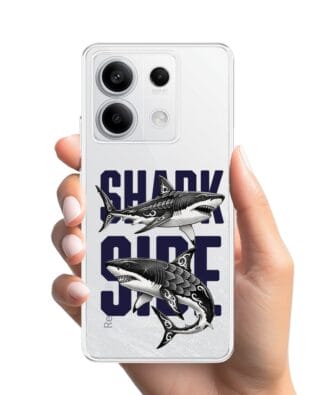 Etui do Xiaomi Redmi Note 13 Pro 5G przeźroczyste, silikonowe Flexi, Summer Patterns, Shark side