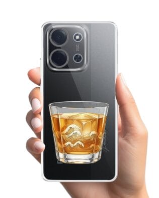 Etui do Xiaomi POCO C85 przeźroczyste, silikonowe Flexi, Paradise, Whiskey on the rocks