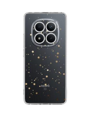 Etui do Xiaomi Redmi Note 15 Pro 4G przeźroczyste, silikonowe Flexi, Zimowa magia, Złote gwiazdki
