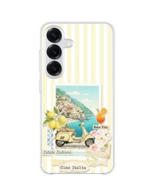 Etui do Samsung Galaxy S25 Plus z MagSafe przeźroczyste, silikonowe Flexi, Italian Summer, Ciao Italia