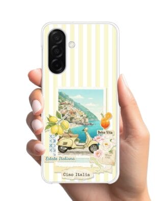 Etui do Samsung Galaxy A26 5G z MagSafe przeźroczyste, silikonowe Flexi, Italian Summer, Ciao Italia