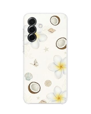 Etui do Samsung Galaxy A36 5G przeźroczyste, silikonowe Flexi, Summer Patterns, hawajskie kokosy