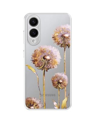 Etui do Samsung Galaxy S25 Edge przeźroczyste, silikonowe Flexi, Kwiaty, fioletowe dmuchawce