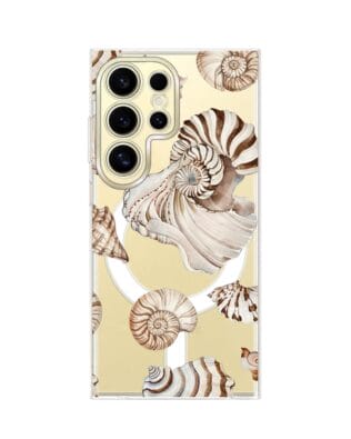 Etui do Samsung Galaxy S24 Ultra z MagSafe przeźroczyste, silikonowe Flexi, Summer Patterns, ozdobne muszle