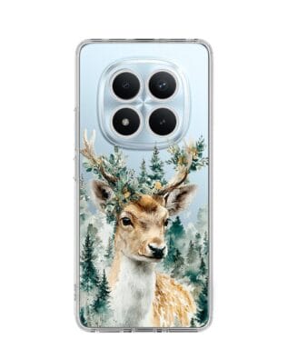 Etui do Xiaomi Redmi Note 15 Pro Plus 5G przeźroczyste, silikonowe Flexi, Przytulne święta, Leśny jelonek