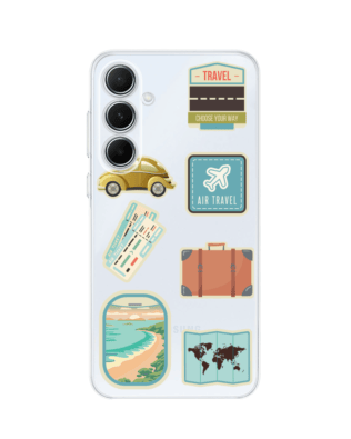 Etui do Samsung Galaxy A55 5G przeźroczyste, silikonowe Flexi, pocztowe znaczki
