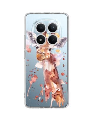 Etui do Xiaomi Redmi Note 15 Pro 5G przeźroczyste, silikonowe Flexi, Akwarelowe Zoo, Żyrafa