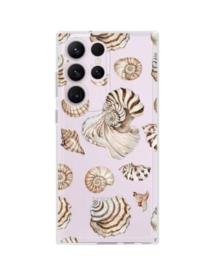 Etui do Samsung Galaxy S23 Ultra przeźroczyste, silikonowe Flexi, Summer Patterns, ozdobne muszle