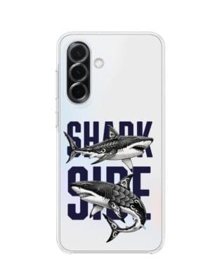 Etui do Samsung Galaxy A36 5G przeźroczyste, silikonowe Flexi, Summer Patterns, Shark side