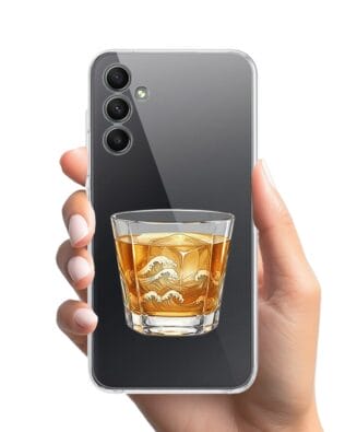 Etui do Samsung Galaxy A34 5G przeźroczyste, silikonowe Flexi, Paradise, Whiskey on the rocks