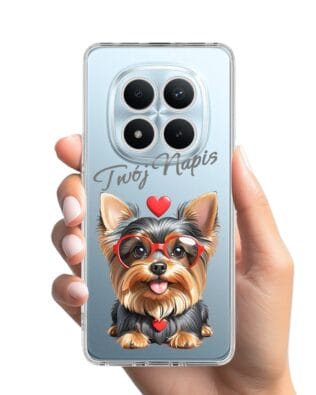 Etui do Xiaomi Redmi Note 15 Pro 4G przeźroczyste, silikonowe Flexi, Puppy Love, pies rasy York