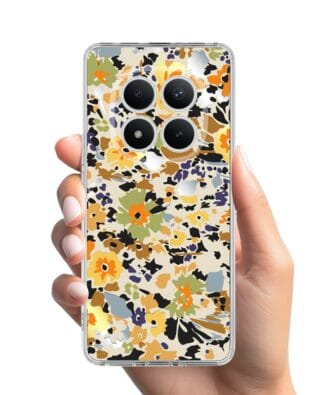 Etui do Xiaomi Redmi Note 15 5G przeźroczyste, silikonowe Flexi, Summer Patterns, malowane kwiatki