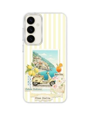 Etui do Samsung Galaxy S23 FE 5G z MagSafe przeźroczyste, silikonowe Flexi, Italian Summer, Ciao Italia