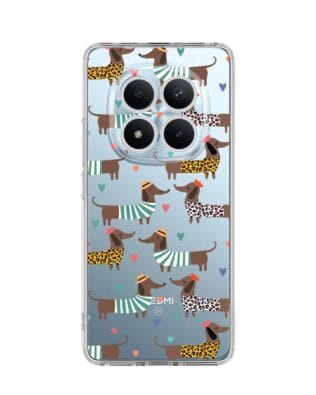 Etui do Xiaomi Redmi Note 15 Pro Plus 5G przeźroczyste, silikonowe Flexi, Summer Patterns, zakochane jamniki