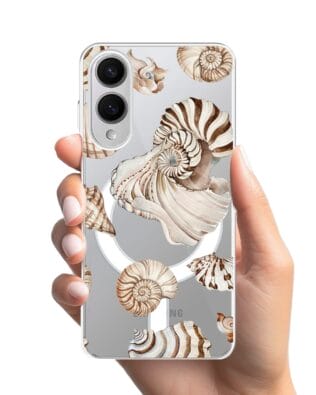 Etui do Samsung Galaxy S25 Edge z MagSafe przeźroczyste, silikonowe Flexi, Summer Patterns, ozdobne muszle