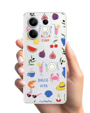 Etui do Xiaomi Redmi Note 13 Pro 5G przeźroczyste, silikonowe Flexi, Italian Summer, kolorowe wakacje