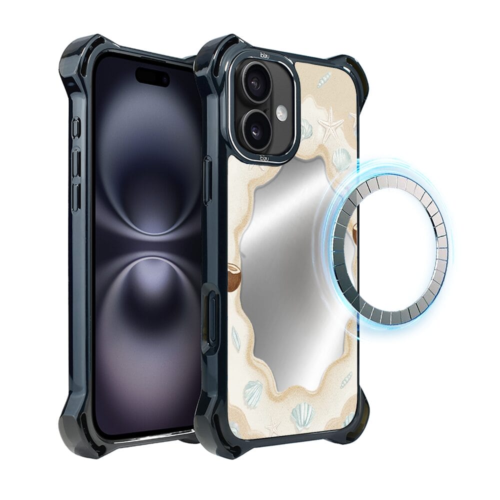 Etui do iPhone 16 IBIZU DropGuard Ultra z MagSafe, Reflect, Plażowe lustro