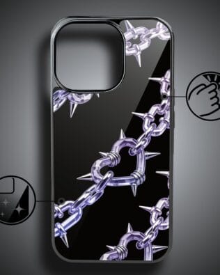 Etui do iPhone 16 Pro IBIZU Elite Glass z MagSafe, Nocturne, Okowy miłości, czarne