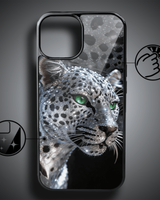 Etui do iPhone 15 IBIZU Elite Glass, Nocturne, Oczy pantery, czarne