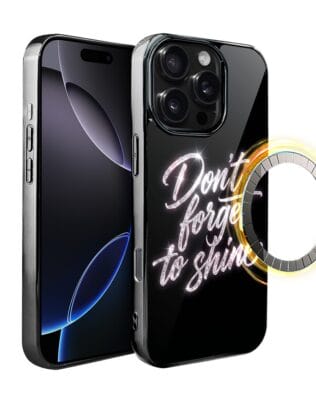 Etui do iPhone 16 Pro IBIZU Elite Glass z MagSafe, Nocturne, Don’t Forget to Shine, czarne