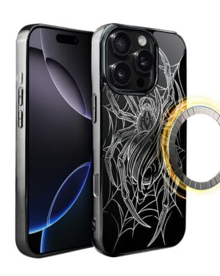 Etui do iPhone 16 Pro IBIZU Elite Glass z MagSafe, Nocturne, Tygrys i smok, czarne