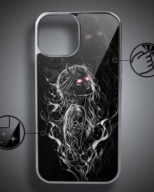 Etui do iPhone 15 IBIZU Elite Glass, Nocturne, Lilith, srebrne