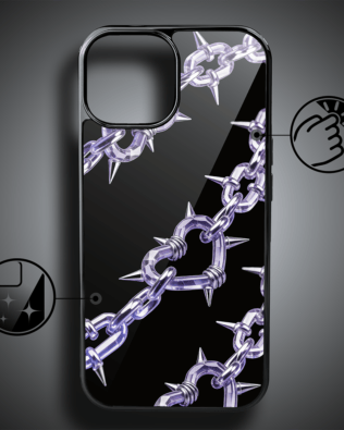 Etui do iPhone 15 IBIZU Elite Glass, Nocturne, Okowy miłości, czarne