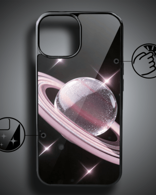 Etui do iPhone 15 IBIZU Elite Glass, Nocturne, Saturn, czarne