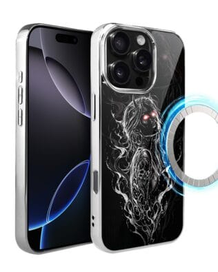 Etui do iPhone 16 Pro IBIZU Elite Glass z MagSafe, Nocturne, Lilith, srebrne