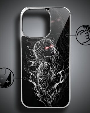 Etui do iPhone 16 Pro IBIZU Elite Glass z MagSafe, Nocturne, Lilith, srebrne