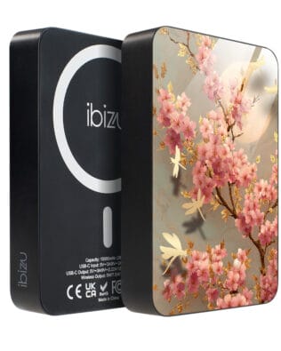 Powerbank IBIZU MagPower 10k do iPhone z MagSafe, solidny, aluminiowy, 10 000 mAh, Taniec sakury