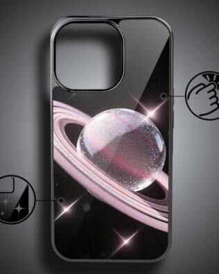 Etui do iPhone 16 Pro IBIZU Elite Glass z MagSafe, Nocturne, Saturn, czarne