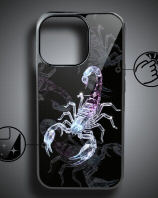 Etui do iPhone 16 Pro IBIZU Elite Glass z MagSafe, Nocturne, Kryształowy skorpion, czarne