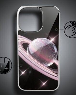 Etui do iPhone 16 Pro IBIZU Elite Glass z MagSafe, Nocturne, Saturn, srebrne