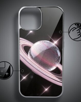 Etui do iPhone 15 IBIZU Elite Glass, Nocturne, Saturn, srebrne