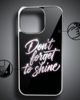 Etui do iPhone 16 Pro IBIZU Elite Glass z MagSafe, Nocturne, Don’t Forget to Shine, srebrne