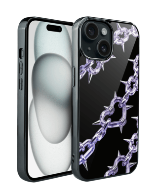Etui do iPhone 15 IBIZU Elite Glass, Nocturne, Okowy miłości, czarne