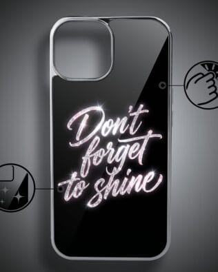 Etui do iPhone 15 IBIZU Elite Glass, Nocturne, Don’t Forget to Shine, srebrne