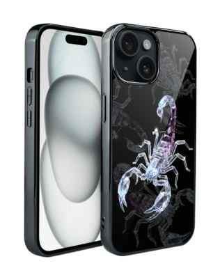 Etui do iPhone 15 IBIZU Elite Glass, Nocturne, Kryształowy skorpion, czarne
