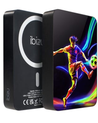 Powerbank IBIZU MagPower 10k do iPhone z MagSafe, solidny, aluminiowy, 10 000 mAh, W rytmie piłki nożnej
